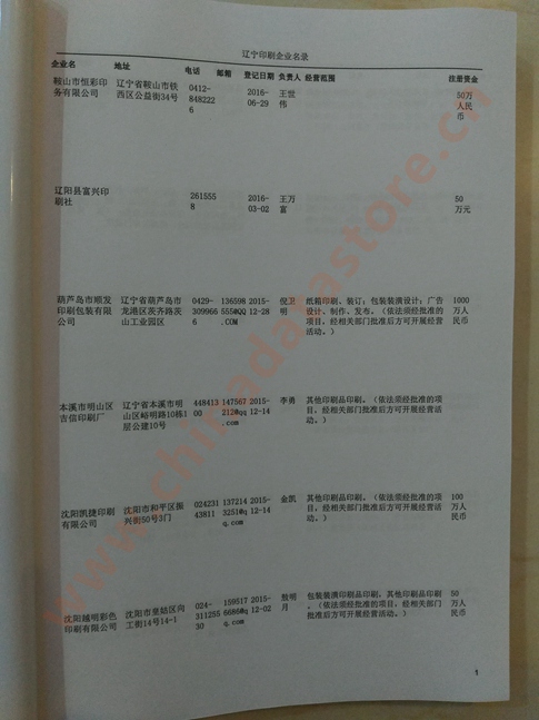 遼寧印刷企業(yè)黃頁(yè)收錄了最新的遼寧印刷企業(yè)名單，具有極高的營(yíng)銷價(jià)值，實(shí)實(shí)在在提高銷售業(yè)績(jī)